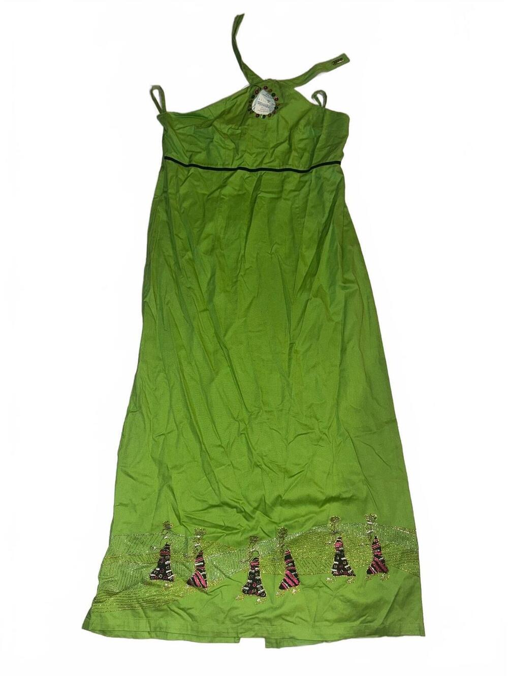 Vintage Molato Cottagecore Green Sleeveless Dress Size Medium New With Tags